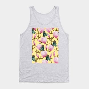 Magnolia Flowers With Butterflies Tank Top